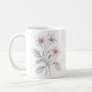 Spring 36 flowers, line drawing, minimalist, gift coffee mug