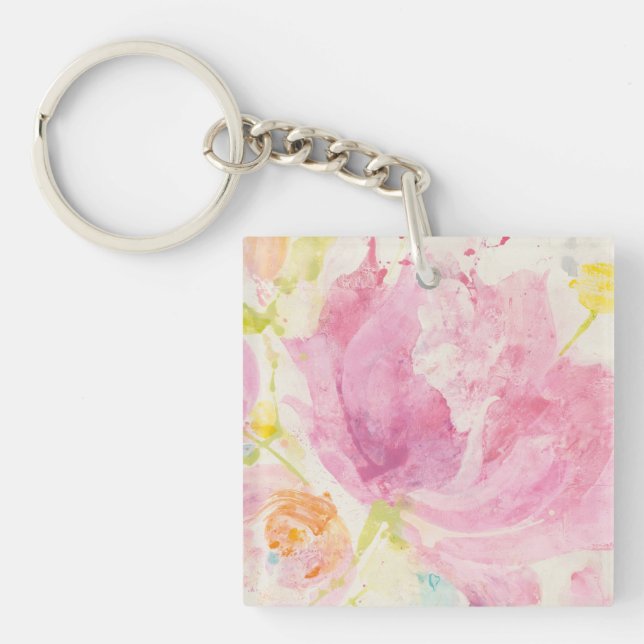 Spring Abstract Florals Key Ring (Front)