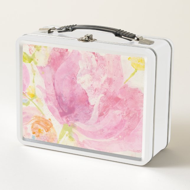 Spring Abstract Florals Metal Lunch Box (Front)