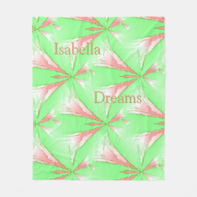 Spring Abstract Stars Personalised Fleece Blanket (Front)