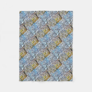 Spring Almond Blossom Pointillism Artwork Fleece Blanket