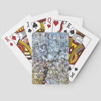 Spring Almond Blossom Pointillism Artwork Playing Cards