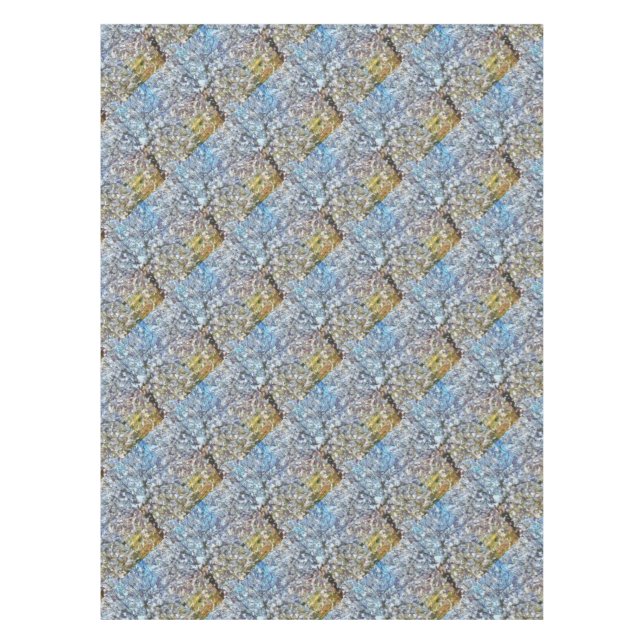 Spring Almond Blossom Pointillism Artwork Tablecloth (Front)