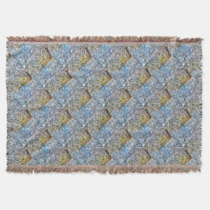 Spring Almond Blossom Pointillism Artwork Throw Blanket