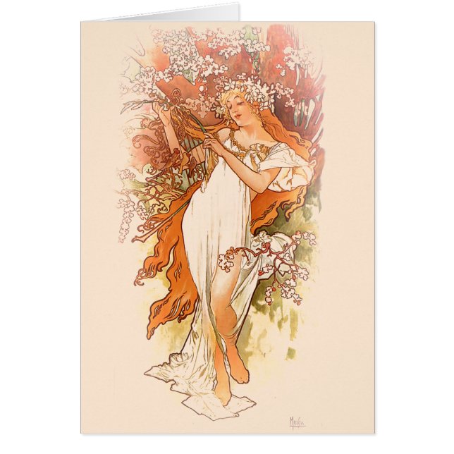 Spring - Alphonse Mucha Art Nouveau (Front)