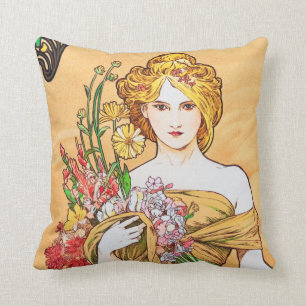Spring, Alphonse Mucha Cushion
