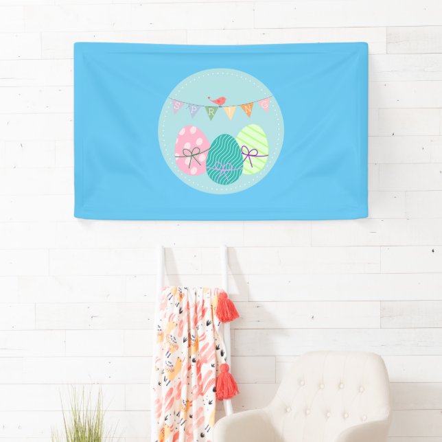 Spring and Easter colourful eggs Banner (Insitu)