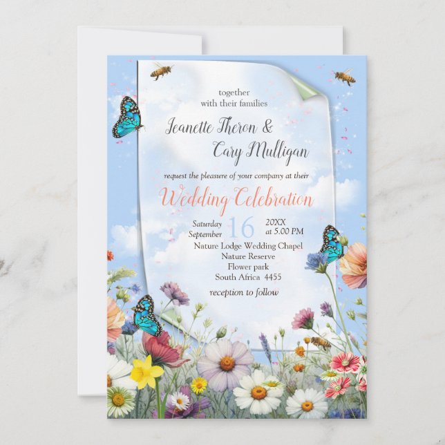 Spring and Summer Blooming Florals Invitation (Front)
