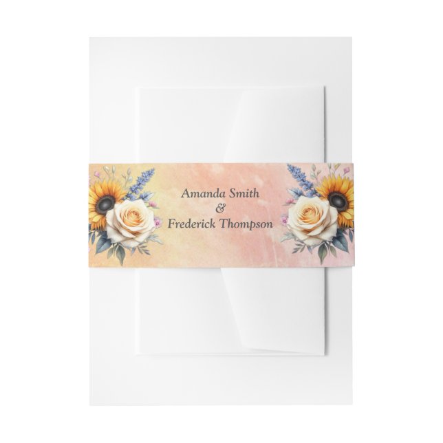 Spring and Summer Blooming Florals Invitation Belly Band (Front Example)