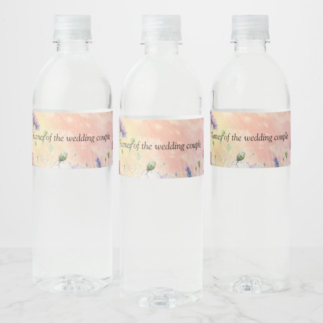 Spring and Summer Blooming Florals Water Bottle Label (Bottles)