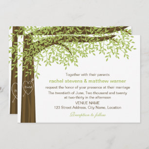 Spring and Summer Heart Tree Wedding Invitation