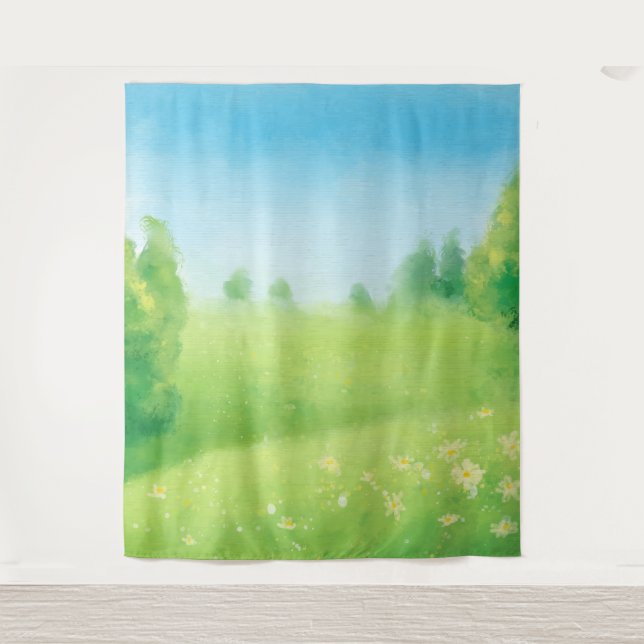 Spring and Summer Landscape Photo Background Tapestry (Front)