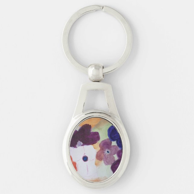 Spring Anemones Metal Key Ring (Front)