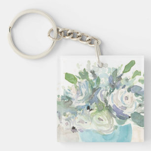 Spring Arrangement - Watercolor Bouquet Key Ring