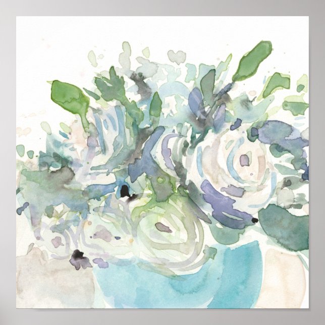 Spring Arrangement - Watercolor Bouquet Poster (Front)