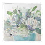 Spring Arrangement - Watercolor Bouquet Tile<br><div class="desc">Spring Arrangement II by Samuel Dixon. Features a bouquet of watercolor flowers in a very muted colour palette.</div>