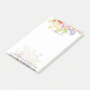 Spring array watercolor floral personalised post-it notes