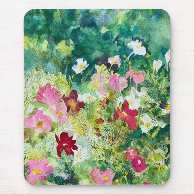 Spring Artistry Cosmos Flowers Mouse Mat (Front)