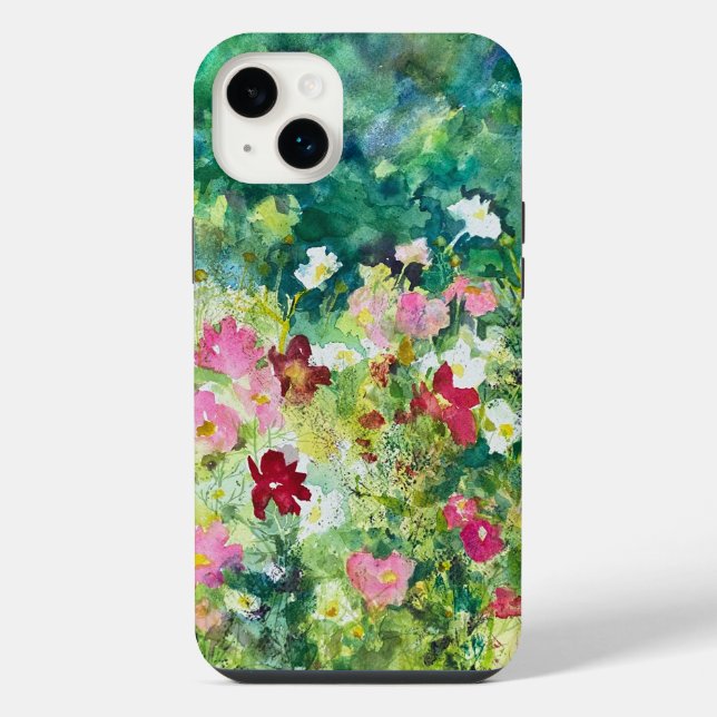 Spring Artistry Watercolor Floral Pattern iPhone Case (Back)