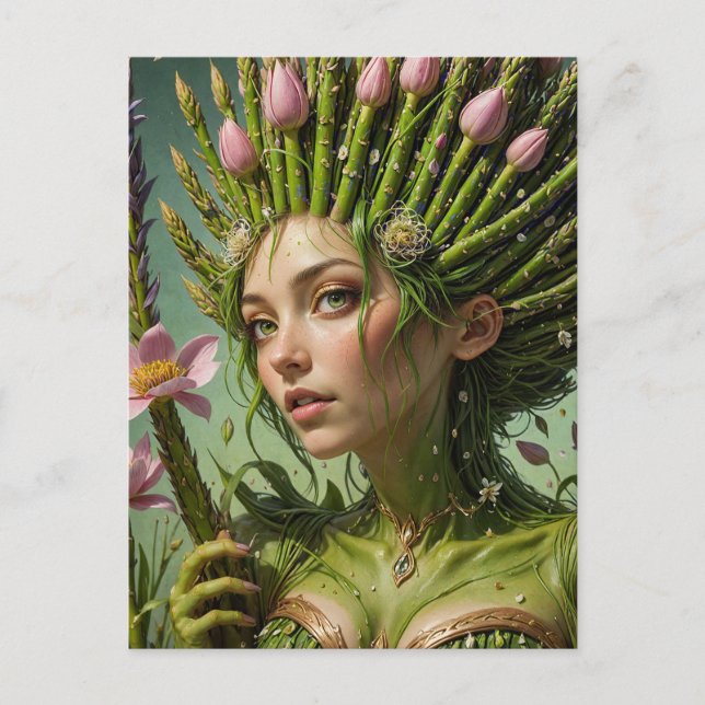 Spring Asparagus Fairy Postcard (Front)