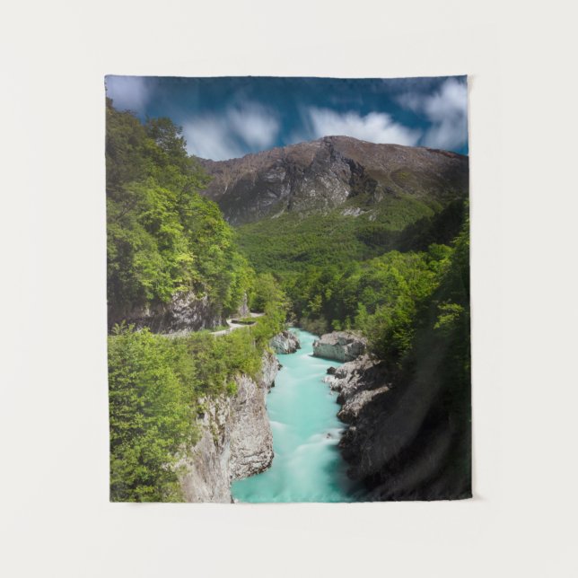 Spring at river Soča from Napoleon bridge Tapestry (Front)