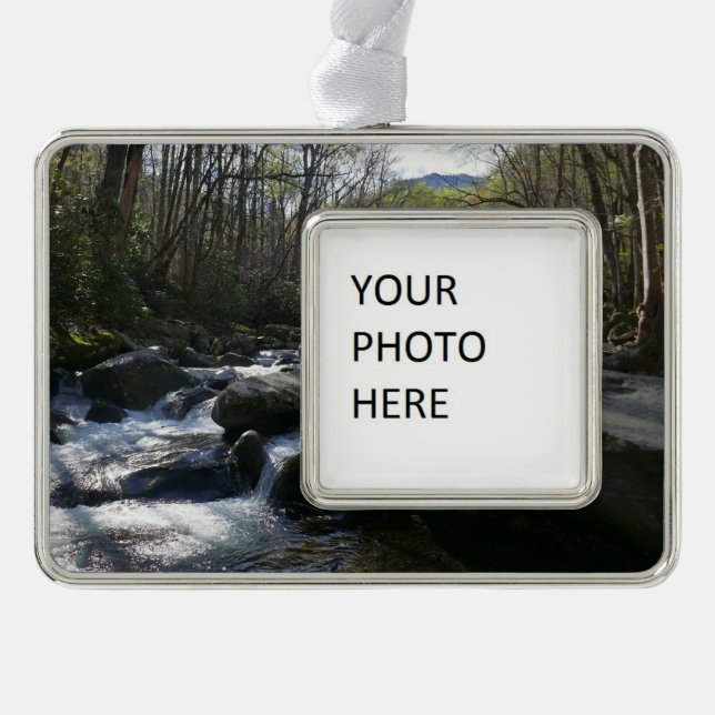 Spring at the Little Pigeon River Silver Plated Framed Ornament (Front)