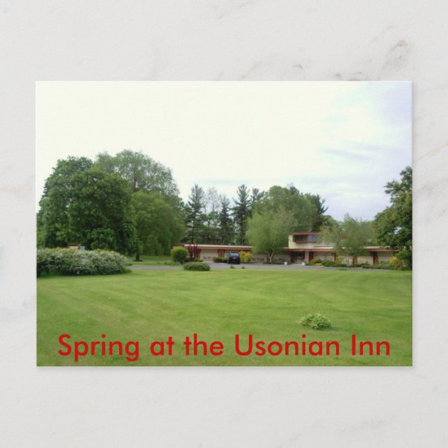 Spring at the Usonian Inn Postcard (Front)