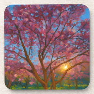 Spring Awakening – Blooming Tree Landscape Coaster