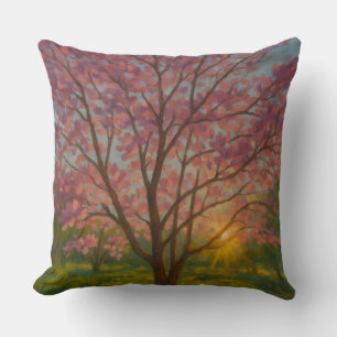 Spring Awakening – Blooming Tree Landscape Cushion