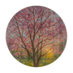 Spring Awakening – Blooming Tree Landscape Cutting Board
