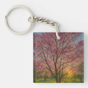 Spring Awakening – Blooming Tree Landscape Key Ring
