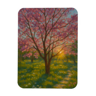 Spring Awakening – Blooming Tree Landscape Magnet