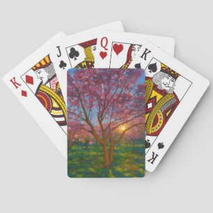 Spring Awakening – Blooming Tree Landscape Playing Cards