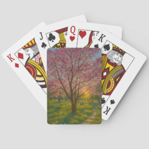 Spring Awakening – Blooming Tree Landscape Playing Cards