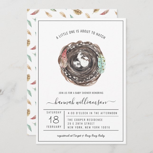 Spring Baby | About to Hatch Baby Shower Invitation (Front/Back)