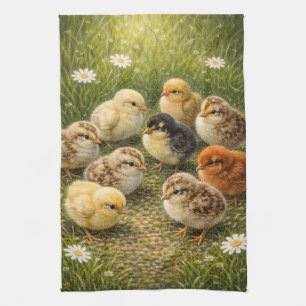 Spring Baby Chicks Kitchen Towel