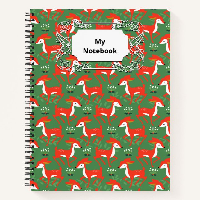 Spring Baby Deer Greenery Forest  Notebook (Front)