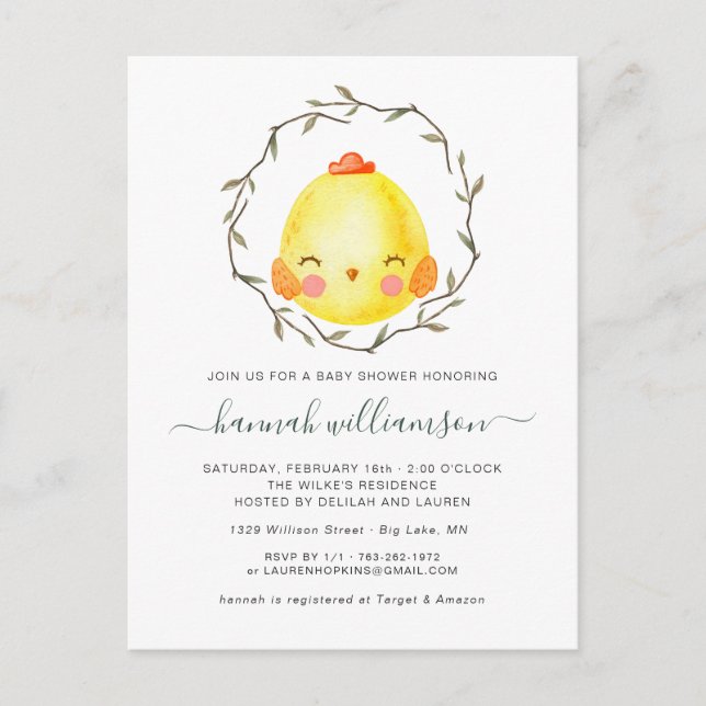 Spring Baby | Easter Baby Shower Invitation Postcard (Front)