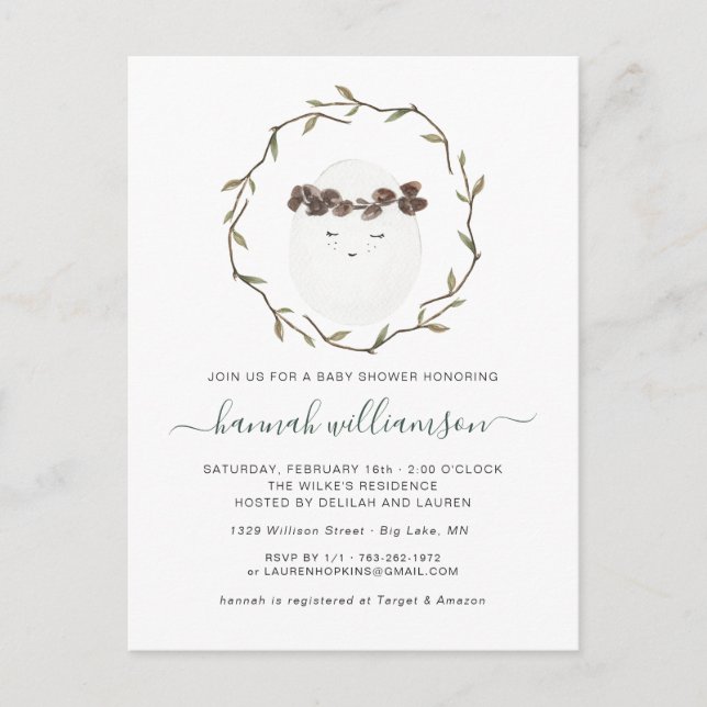 Spring Baby | Easter Baby Shower Invitation Postcard (Front)