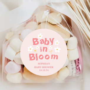 Spring Baby In Bloom Baby Shower Favour Classic Round Sticker