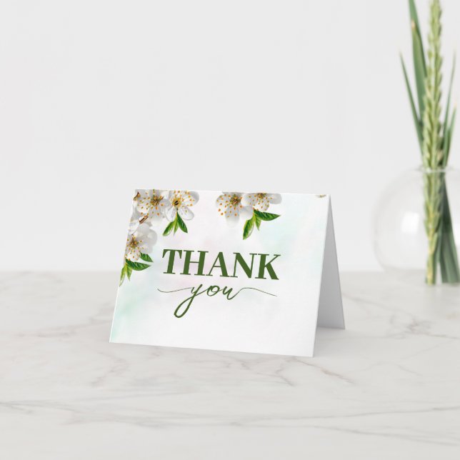 Spring Baby in Bloom Baby Shower Thank You Card (Front)