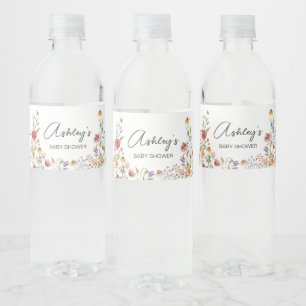 Spring Baby in Bloom Baby Shower Water Bottle Label