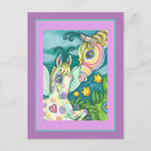 SPRING BABY, NEW ARRIVAL FAIRY FILLY HORSE FANTASY HOLIDAY POSTCARD