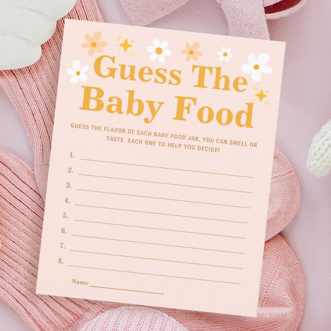 Spring Baby Shower Game Guess The Baby Food  (Creator Uploaded)