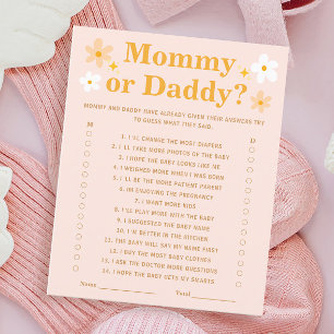 Spring Baby Shower Game Guess Who Mummy or Daddy