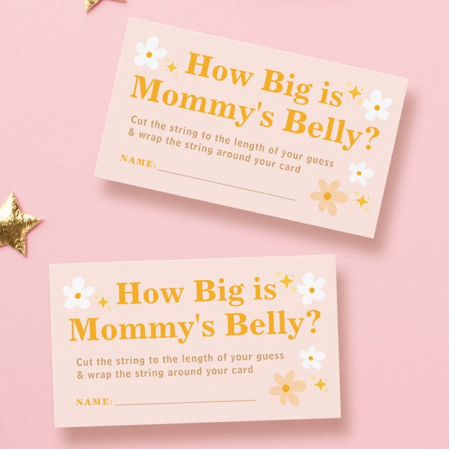 Spring Baby Shower How Big Is Mummy's Belly Game Enclosure Card (Creator Uploaded)