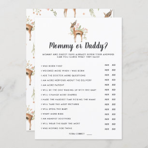 Spring Baby Shower   Mummy or Daddy Game Invitation