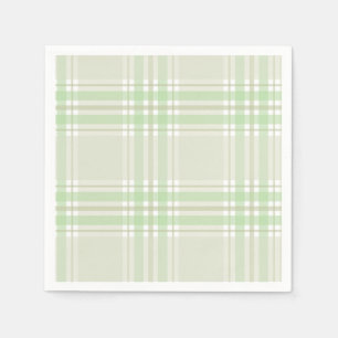 Spring Baby Shower Sage Green Plaid Paper Napkin