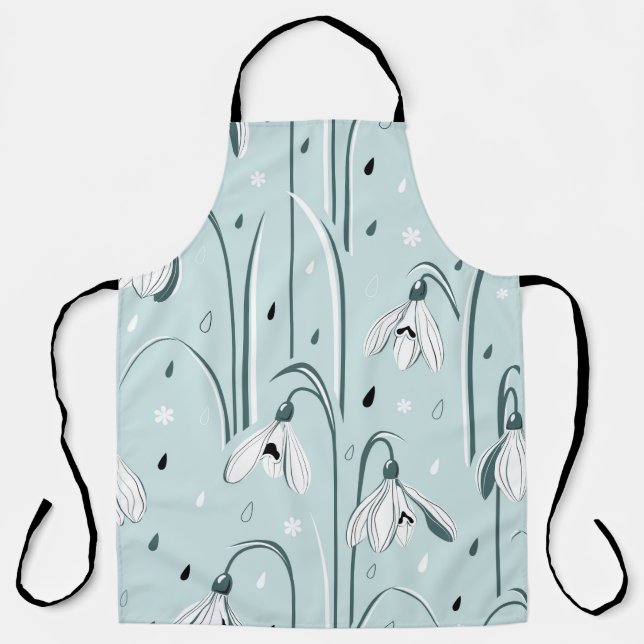 Spring background with delicate snowdrop flowers a apron (Front)