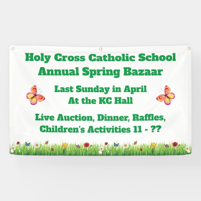 Spring Bazaar Church School Fundraiser Banner (Horizontal)